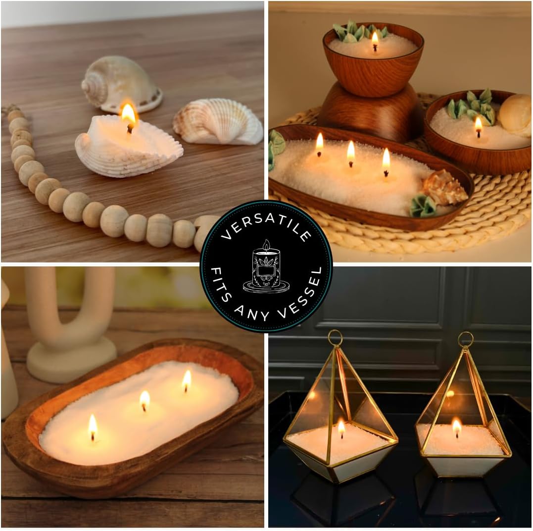 Pearled Sand Candle Set + FREE 200 Cotton Wicks