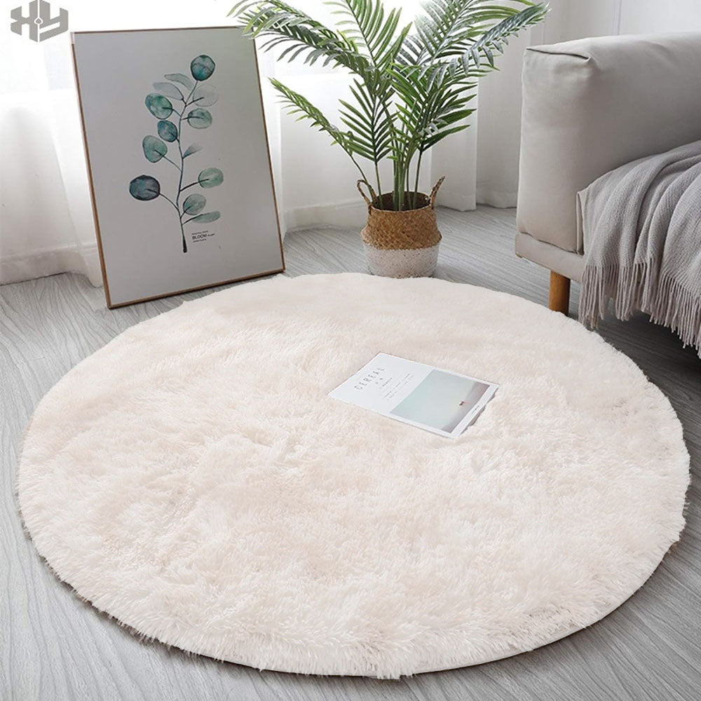 Super Soft Plush Round Rug Mat Fluffy Salon Thick Pile Carpets_1