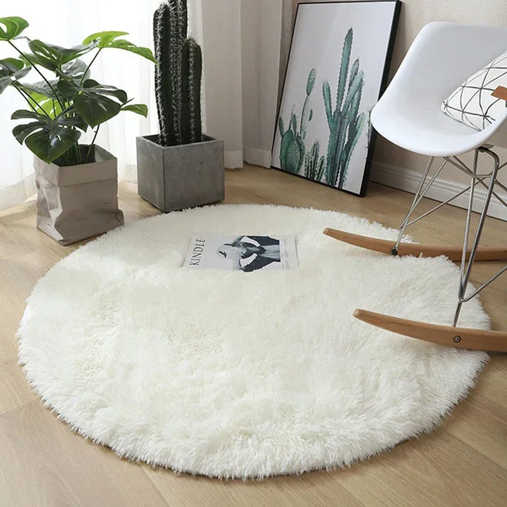 Super Soft Plush Round Rug Mat Fluffy Salon Thick Pile Carpets_6