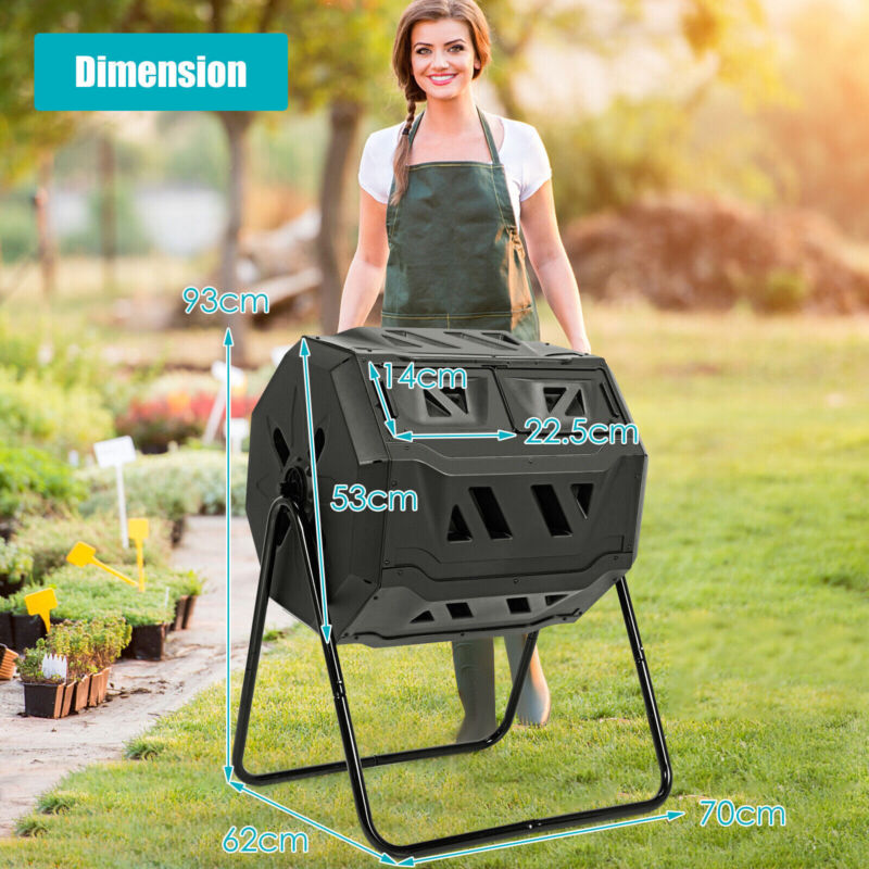 160L Dual Chamber Compost Tumbler